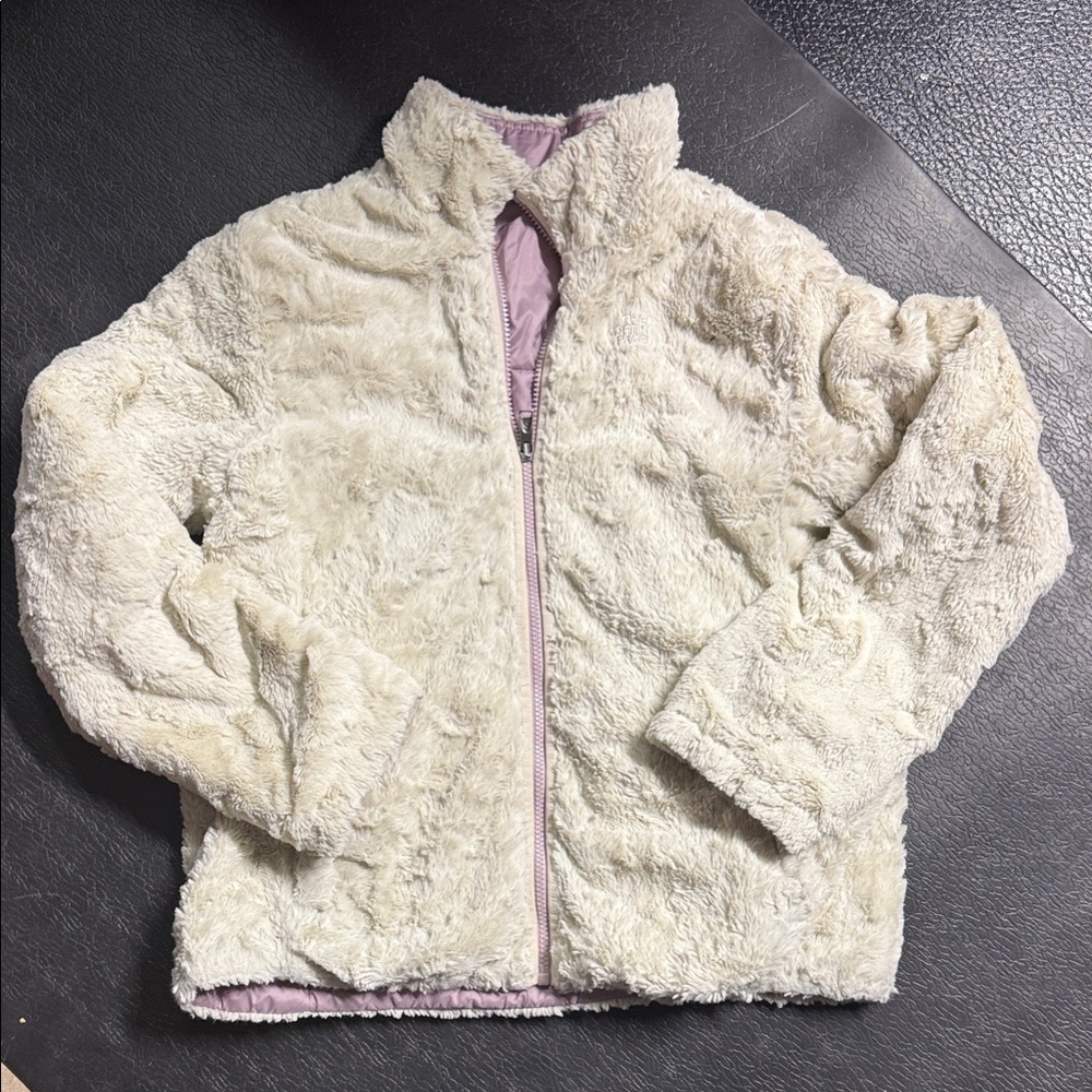 Reversible Cozy Cream/purpke Kids North Face Jacket